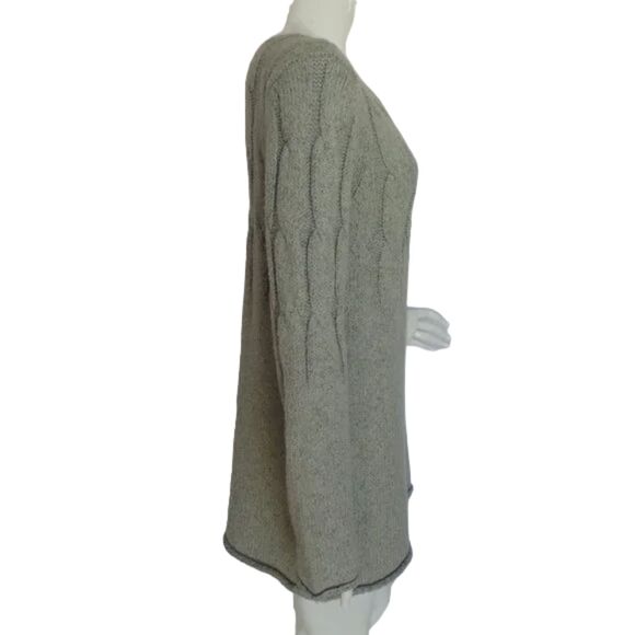 J.JILL Sweater/Knit Tunic, S, Gray Mini, Cable knit, Long sleeve, Chunky knit - Picture 7 of 12